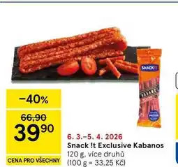 Tesco Snack !t Exclusive Kabanos nabídka