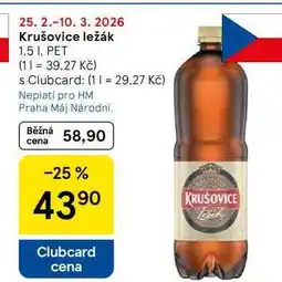 Tesco Krušovice ležák, 1,5 I nabídka
