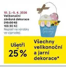 Tesco Velikonoční závěsná dekorace nabídka