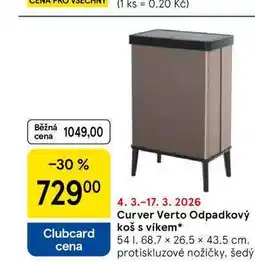 Tesco Curver Verto Odpadkový koš s víkem nabídka