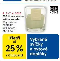 Tesco F&F Home Vonná svíčka ve skle nabídka