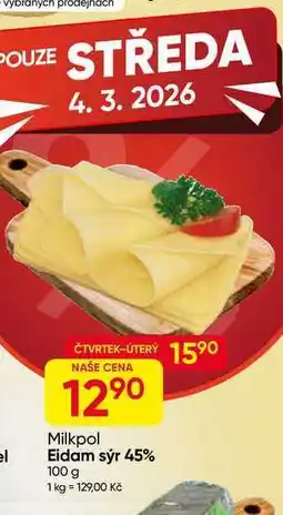 Hruška Milkpol Eidam sýr 45% nabídka