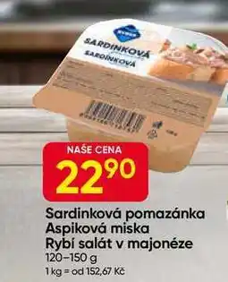 Hruška Sardinková pomazánka nabídka