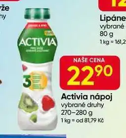 Hruška Activia nápoj vybrané druhy nabídka