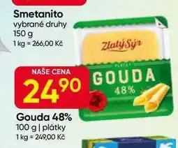Hruška Zlatý sýr Gouda 48% 100 g plátky nabídka