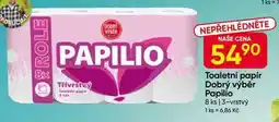 Hruška PAPILIO Toaletni papir Dobrý výběr 8 ks, 3-vrstvý nabídka