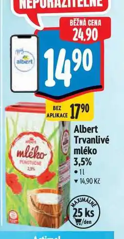 Albert Albert Trvanlivé mléko 3,5 % nabídka