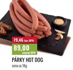 Ratio Párky hot dog nabídka