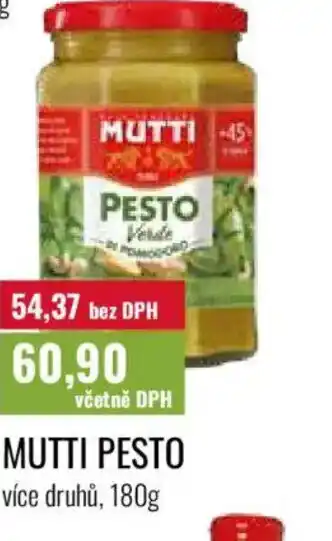 Ratio Mutti pesto nabídka