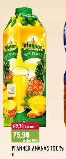 Ratio Pfanner ananas 100% nabídka