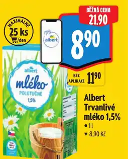 Albert Albert Trvanlivé mléko 1,5% nabídka