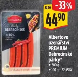 Albert Albertovo uzenářství PREMIUM Debrecínské párky nabídka