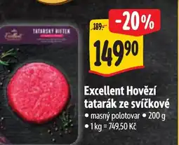 Albert Excellent Hovězí tatarák ze svíčkové nabídka
