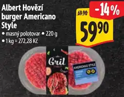Albert Albert Hovězí burger Americano Style nabídka