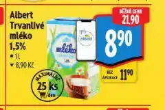 Albert Trvanlivé mléko 1,5% nabídka