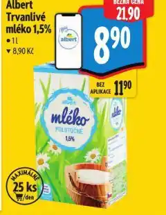 Albert Trvanlivé mléko 1,5% nabídka