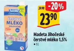 Albert Madeta Jihočeské čerstvé mléko 1,5% nabídka