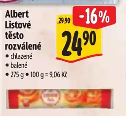 Albert Albert Listové těsto rozválené nabídka