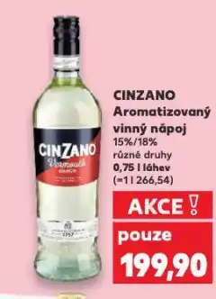 Kaufland Cinzano aromatizovaný vinný nápoj nabídka