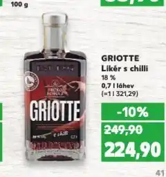 Kaufland Griotte likér s chilli nabídka