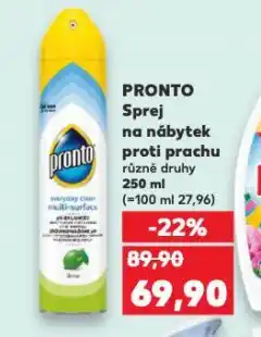 Kaufland Pronto sprej proti prachu na dřevo nabídka