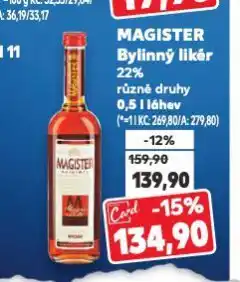 Kaufland Magister bylinný likér nabídka
