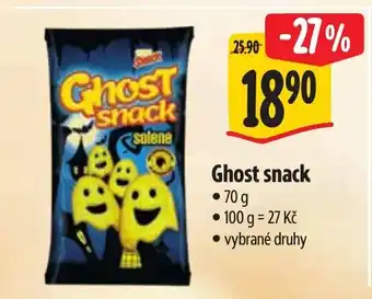 Albert Ghost snack nabídka