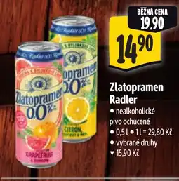 Albert Zlatopramen Radler nabídka
