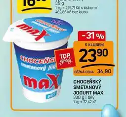 Flop CHOCEŇSKÝ SMETANOVÝ JOGURT MAX nabídka