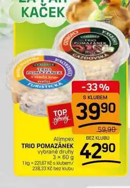 Flop TRIO POMAZÁNEK vybrané druhy nabídka