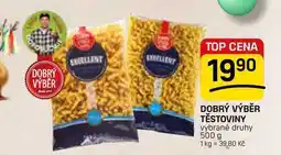 Flop DOBRÝ VÝBĚR TĚSTOVINY vybrané druhy nabídka