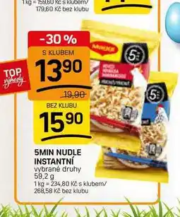 Flop 5MIN NUDLE INSTANTNÍ vybrané druhy nabídka