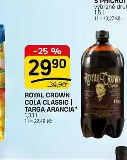 Flop ROYAL CROWN COLA CLASSIC | TARGA ARANCIA nabídka