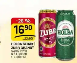 Flop HOLBA ŠERÁK | ZUBR GRAND světlý ležák 0,51 plech nabídka