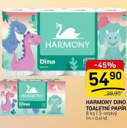 Flop HARMONY DINO TOALETNÍ PAPÍR 8 ks | 3-vrstvý nabídka