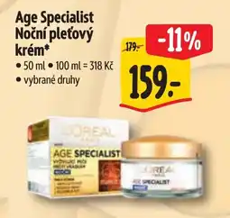 Albert Age Specialist Noční pleťový krém nabídka