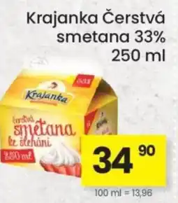 Kubík potraviny Krajanka Čerstvá smetana 33% nabídka