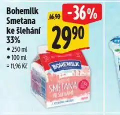 Albert Bohemilk smetana ke šlehání 33% nabídka