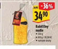 Albert Babiččiny nudle nabídka