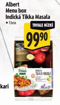 Albert Albert menu box indická tikka masala nabídka