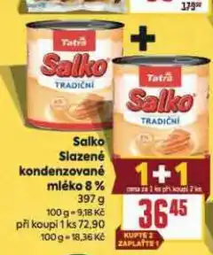 Billa Salko mléko kondenzované nabídka