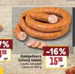 Billa Zabijačkový točený salám nabídka