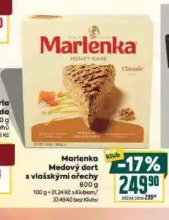 Billa Marlenka medový dort nabídka