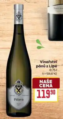 Billa Vinařství Pánů z Lipé Pálava nabídka