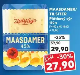 Kaufland MAASDAMER/ TILSITER Plátkový sýr 150 g nabídka