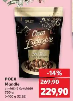 Kaufland POEX Mandle v mléčné čokoládě nabídka