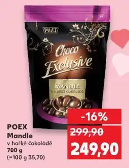Kaufland POEX Mandle v hořké čokoládě nabídka