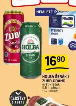 Flop HOLBA ŠERÁK | ZUBR GRAND světlý ležák 0,51 plech nabídka