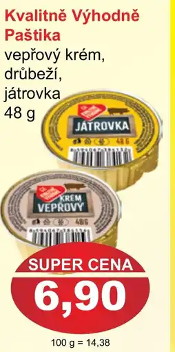 PLUS JIP Kvalitně Výhodně Paštika nabídka