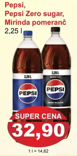 PLUS JIP Pepsi, Pepsi Zero sugar, Mirinda pomeranč nabídka